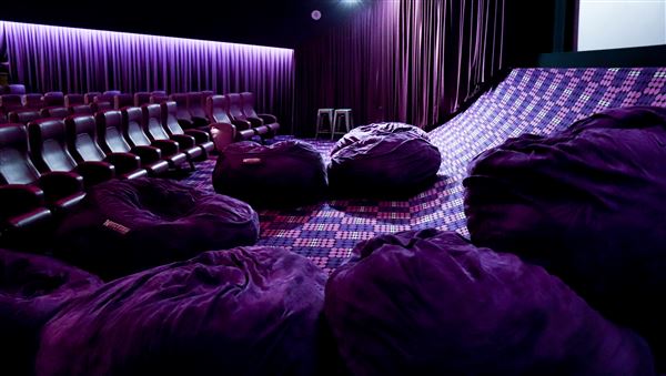 New Farm Cinemas - Five Star Cinemas - New Farm Cinemas. The Purple Room; The Bronze Room, Gold Class Room. Candy Bar, Foyer, Stairwell (24/05/2023 - Credits: Screen Queensland)