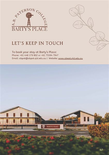 Barty's Place (3/03/2026 - Credits: A.B. Paterson College)