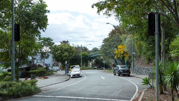 Taringa Central Pedestrian Bridge (7/06/2023 - Credits: Screen Queensland)