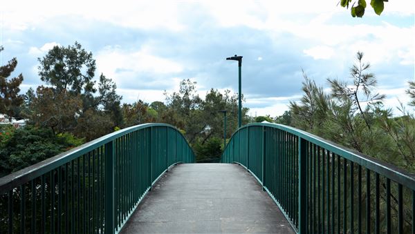 Taringa Central Pedestrian Bridge (7/06/2023 - Credits: Screen Queensland)