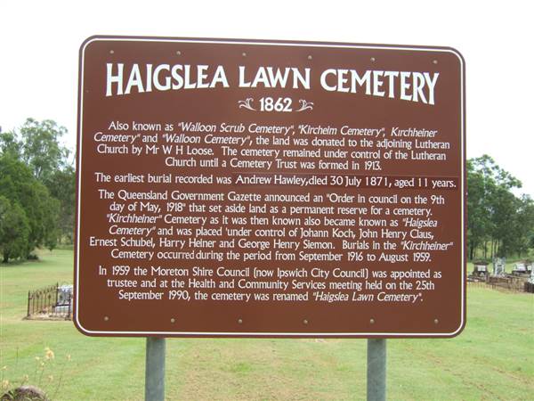 Haigslea Lawn Cemetery (25/07/2012)
