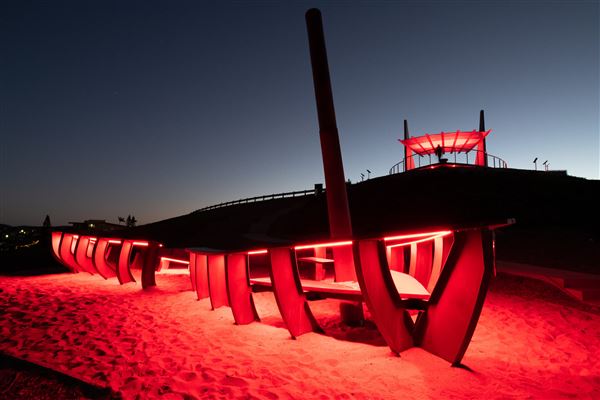 Wreck Point Scenic Lockout - A public sculpture brought to life with dynamic colour changing lighting. (17/07/2019 - Credits: Aqualux Lighting)