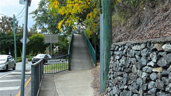 Taringa Central Pedestrian Bridge (7/06/2023 - Credits: Screen Queensland)