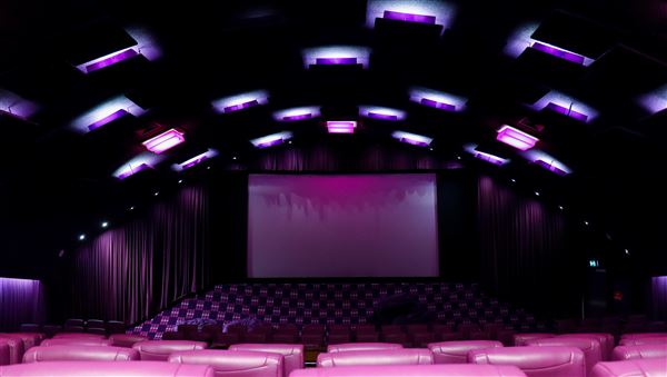 New Farm Cinemas - Five Star Cinemas - New Farm Cinemas. The Purple Room; The Bronze Room, Gold Class Room. Candy Bar, Foyer, Stairwell (24/05/2023 - Credits: Screen Queensland)