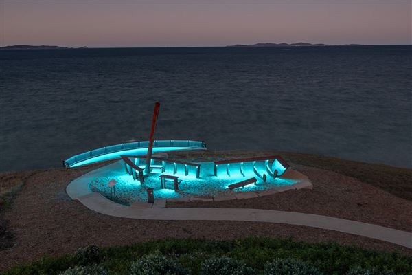Wreck Point Scenic Lockout - A public sculpture brought to life with dynamic colour changing lighting. (17/07/2019 - Credits: Aqualux Lighting)